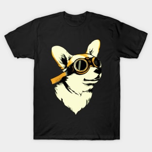 Pilot Corgi Dog Owner Welsh Corgi Funny Dog T-Shirt